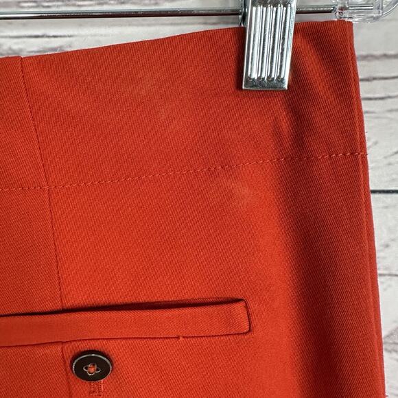 Anthropologie Pants Womens 10 Red Orange Essential Slim Button Pockets Career - Picture 7 of 16